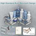 Veken Large Capacity Corner Shower Caddy 6-Pack, Advanced Rustproof Design - Image 3
