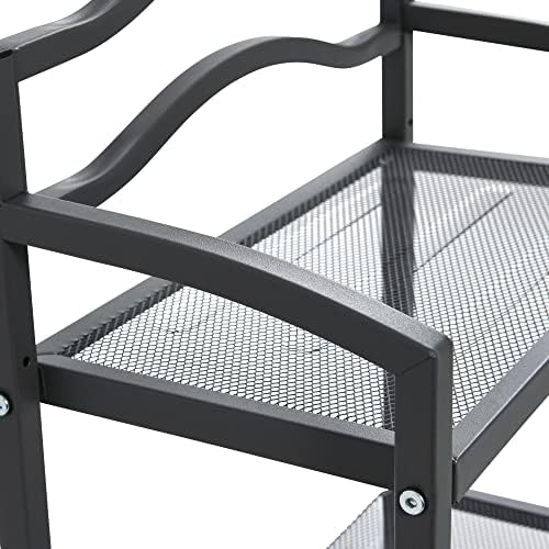 Household Essentials 2-Tier Metal Wall Mount Bathroom Storage Rack, Grey - Image 6