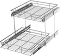 LOVMOR 2 Tier Individual Pull Out Cabinet Organizer 19½" W x 21½" D, Slide Out Kitchen Cabinet Storage Sliding Shelves by LOVMOR