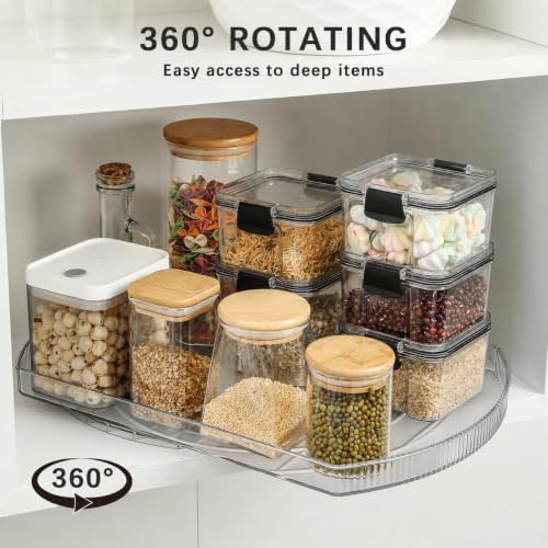 ROWNYEON Lazy Susan Turntable Organizer for Large Refrigerator, 360° Rotate Fridge Organizers and Storage, 16.54 Inches Rectangle Lazy Susan Organizer for Fridge, Cabinet, Pantry,2 - Image 6