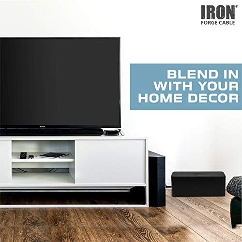 Iron Forge Cable Large Cable Management Box, Black, Includes Cable Sleeve - Image 5