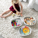 NaturalCozy 5-Piece Rectangle Storage Basket Set- Natural Cotton Rope Woven Baskets for Organizing! Small Basket for Montessori, Baby Nursery, Dog Toy Baskets, Cat Toy Box, Bathroom Organization Bin - Image 4