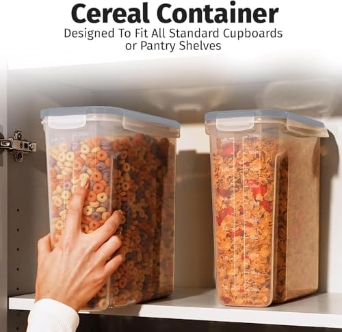 Shazo 2 Pack (6.3L / 213OZ) EXTRA Large Airtight Food Storage Cereal Containers for Bulk Food Storage BPA-Free Plastic Container, Pantry Organization and Canister for Rice, Pasta, Sugar & Flour - Image 4