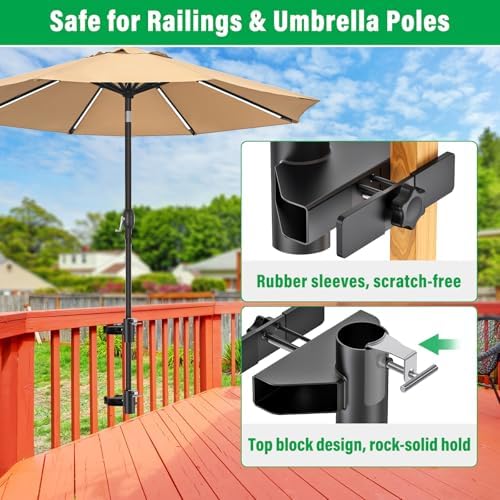 Deck Railing Umbrella Holder for 1-2" Patio Umbrella Poles - Image 5