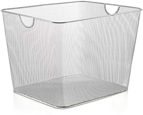 Silver Mesh Open Bin Storage Basket Organizer for Fruits, Vegetables, Pantry Items Toys, Etc. - Image 3