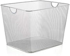 Silver Mesh Open Bin Storage Basket Organizer for Fruits, Vegetables, Pantry Items Toys, Etc. - Image 3