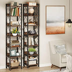 Tribesigns 78.7 Inch Tall Skinny Narrow Bookshelf Bookcase Set of 2, Brown by Tribesigns