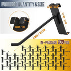 Gridwall Hooks 100 Pcs, 6 Inch Heavy Duty Display Hooks for Grid Wall Panels, Wire Gridwall Accessories for Retail Display Rack Hanging Storage (Black) - Image 2