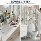 Livilord 3-Tier Over Toilet Storage, Anti-Wobble, White - Image 7