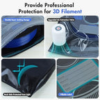 Hifree 25 Pcs 3D Filament Vacuum Storage Bags Kit with 5 Sealing Clip and 1Pump PA/DP/PC/PLA/ABS/TPU/ASA/PETG Lightproof Dustproof Humidity Resistant Reusable Vacuum Storage Seal Bag(12.6" X 13.4") - Image 3