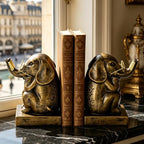Bookends, Resin Book Ends for Shelves, Heavy Duty Decorative Vintage Bookends, Creative Book Stopper Holder Decor for Desk Home Office, Gifts (Elephant) - Image 4