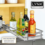 LYNK PROFESSIONAL® Pull Out Spice Organization for Cabinets - 4-3/8 inch Wide – Spice Rack for Inside Cabinets, Slide Out Spice Rack Organizer for cabinet – Pull Out Spice Rack, Sliding 1 Tier Chrome - Image 6
