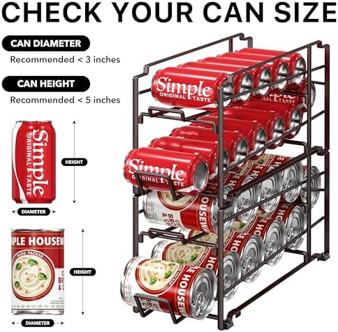 Simple Houseware 2-Pack Stackable Beverage Soda Can Dispenser Rack, Bronze - Image 5