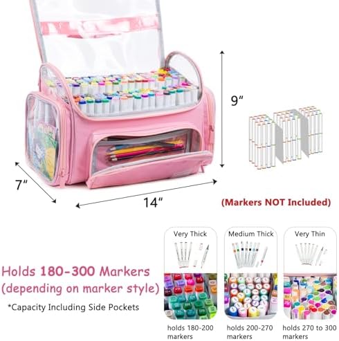 Large Marker Case for 200-300 Markers, Marker Organizer Bag,Pen Storage - Image 2