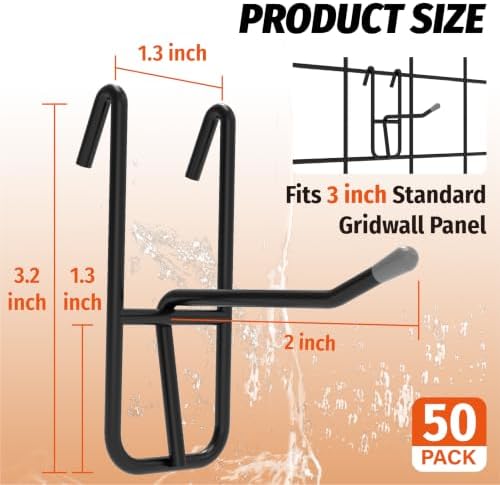 HUHOLE 50 Pack 2 Inch Wire Gridwall Hooks - Image 6