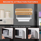 uxcell 3 in 1 14"x2.6" Plastic Wrap Dispenser with Cutter and Magnetic Bottom, Suitable for Tin Foil, Plastic Cling Wrap, Aluminum Foil - Wood Color - Image 4