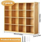 Wesiti Tie Box Organizer Wall Mounted Tie Rack with 16 Compartments Bamboo Belt Holder for Men Scarf Necktie Home Wall Closet(Wood Color,2 Pieces) - Image 3