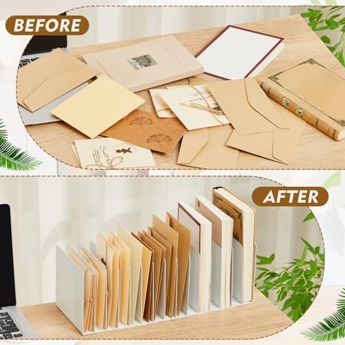 Suzile Metal Desktop File Organizer, 15 Compartment, Vertical File Sorter - Image 3