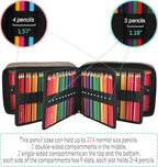 JAKAGO 274 Slots Colored Pencil Case Large Capacity Pen Holder for Artist Painter Zipper Organizer Bag for Marker Highlighter Storage Case for Office Sketch Travel Supplies(Gray) - Image 3