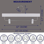 Amber Home 24 Pack White Wooden Pants Hangers with Adjustable Clips, 14" - Image 2
