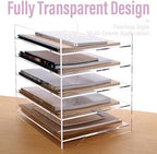 SANRUI Acrylic Paper Organizer Letter Tray for Desk, 5 Tier Enlarged File Sorter,Clear File Holder Desktop Shelf Document Storage for School Office Home - Image 7