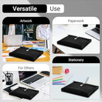 Plastic Expandable Envelopes Files Document Folders, for Letter A4 Size, with String Tie Closure - 1-1/4 Inch Expansion - for School Office & Home (Black, Horizontal) - Image 6