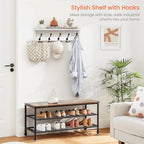 Homode Wall Shelf with Hooks, 24 Inch Coat Rack with Tri Hooks - Image 6