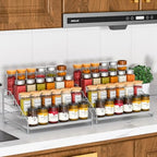 2 Pack Spice Rack Organizer for Cabinet, Depth Adjustable 4 Tier Spice Rack - Image 7