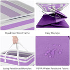 HomeHacks 2 Pack Laundry Baskets, Laundry Hampers Bags (Purple 100Lx2) - Image 2