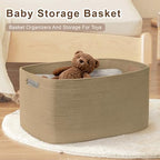 45L Small Woven Laundry Basket Hamper with Handles, Jute - Image 3