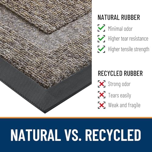 OLANLY Half Circle Front Door Mat Outside 59x34 All-Season Rubber Doormat - Image 3