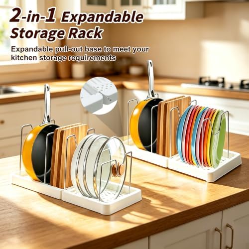 Expandable Pot and Pan Organizer Under Cabinet with 12 Adjustable Dividers - Image 3