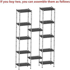 REGILLER 6 Wire Shelving Steel Storage Rack Adjustable Unit Shelves for Laundry Bathroom Kitchen Pantry Closet(Silver, 11.7" D x 16.8" W x 63" H) - Image 5