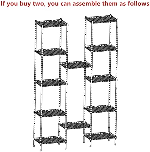 REGILLER 6 Wire Shelving Steel Storage Rack Adjustable Unit Shelves for Laundry Bathroom Kitchen Pantry Closet(White,11.7" D x 16.8" W x 63" H) - Image 5