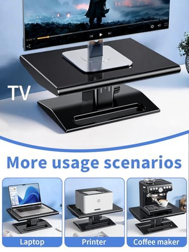 Computer Monitor Stand Riser for Desk,5.7-6.5 Inches Height Adjustable with Storage Drawer & Phone Holder,Workspace Desktop Organizer Monitor Stands Risers Shelf for Computer,Laptop,Printer,TV - Image 6