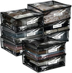 Plastic Storage Bags with Easy-Glide Zipper, Pack of 8, Durable Clear Vinyl Zippered Storage Bags for Clothes Sweaters Comforters Blankets Sheets Bedding (24 x 20 x 11 Inch, Transparent Black) by Kikerike