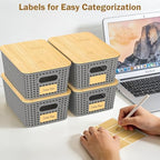 Stackable Storage Baskets: 8 Pack Plastic Baskets Bins, Gray - Image 5