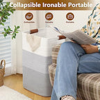 Laundry Hamper 96L Extra Large Laundry Basket, Woven Blanket Basket - Image 5