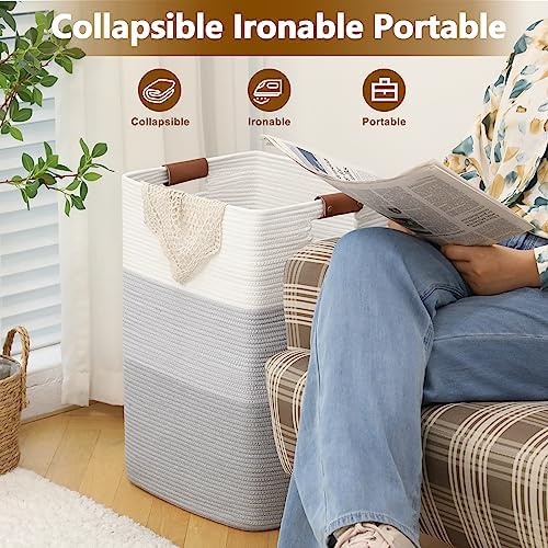 Laundry Hamper 96L Extra Large Laundry Basket, Woven Blanket Basket - Image 5