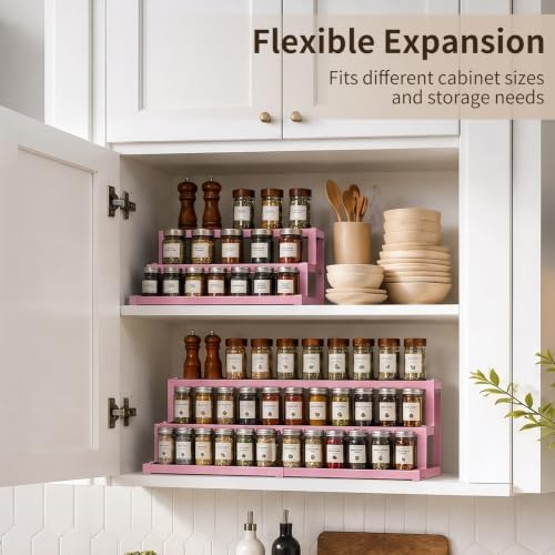 Expandable Spice Rack Organizer for Cabinet, Supports 17.6 lbs Per Tier - Image 4