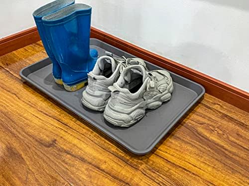 PetLike Boot Tray for Entryway Indoor, Pet Food Mat, 23 x 15.5 inch 2 Packs, Waterproof Rubber Shoe Tray for Indoor and Outdoor, Multi-Purpose Trays for Boots, Shoes, Pets, Garden - Image 3