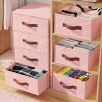 Windyun 4 in 1 Stackable Dorm Under Bed Storage Drawers, Pink by Windyun