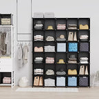 HOMIDEC Closet Organizers and Storage, 16 Cube Storage Organizer, Closet Organizer Bookshelf Cubes Shelves for Clothes, Bedroom, Kids Room, Bathroom, Wardrobe, Garment Racks, Black - Image 2