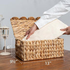 StorageWorks Wicker Storage Basket with Lid, Scalloped Wicker Baskets - Image 2