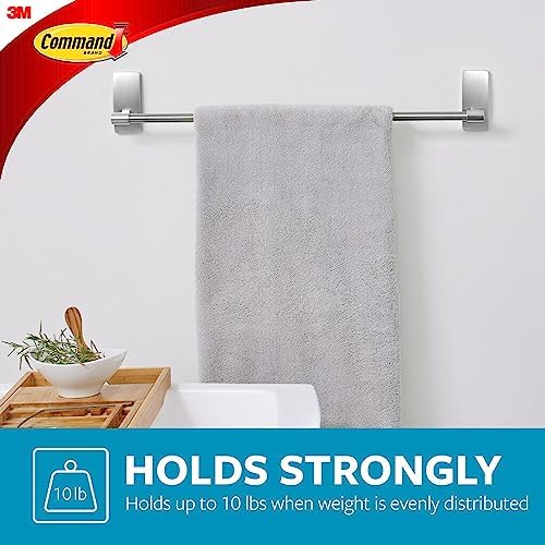 Command Bath Towel Bar, Satin Nickel, 1 Towel Bar, 4 Strips - Image 4