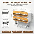 Magnetic Foil and Plastic Wrap Organizer, Magneti Food Wrap Dispenser，White - Image 7