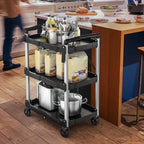YITAHOME 3-Tier Folding Utility Cart with Wheels (2 Brakes), 240lbs - Image 6