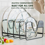GreenPan Stainless Steel Wire Pots and Pans Lid Storage Rack, Holds 4 Lid Covers, Easy Storage, Countertop or Cabinent Organizer, Minimizes Clutter, Fast Drying, Wipes Clean, Black - Image 3