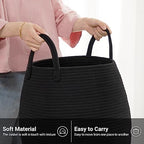 Extra Large Laundry Hamper Basket 105L Woven Blanket Basket, Black - Image 5