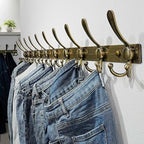 Dseap Coat Rack Wall Mount 37 Inch, Heavy Duty 12-Gauge Base vs Flimsy 1mm, Double-Thick Solid Anti-Snap Hooks, 16” Stud-Mount, Stainless Steel 10-Hook Hanger for Closet Entryway, Bronze - Image 4
